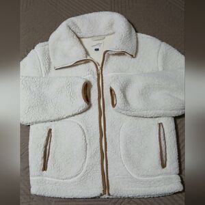 White & Tan Women's Teddy Jacket - Universal Thread, Size Small,Like New.